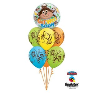 Monkey Get Well Soon Balloon Bouquet