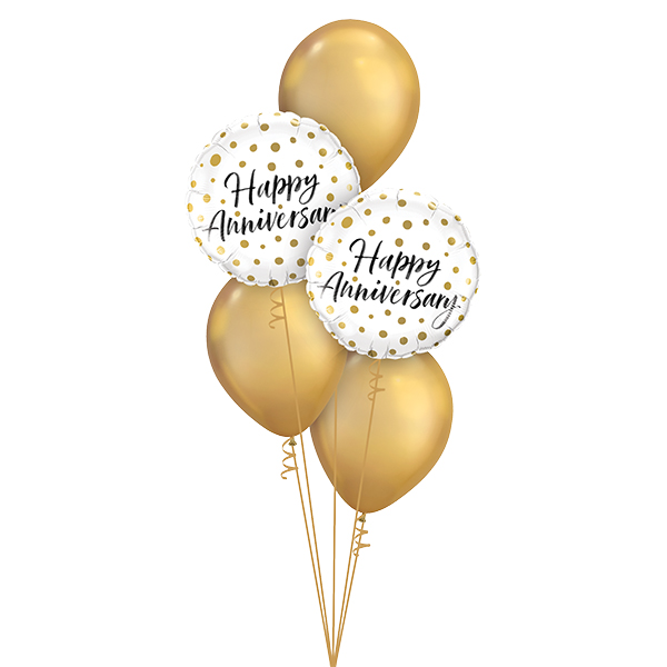 Happy Anniversary Confetti Dots Balloon Bouquet