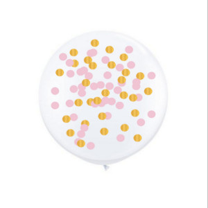 60cm Round Clear Confetti Latex Balloon