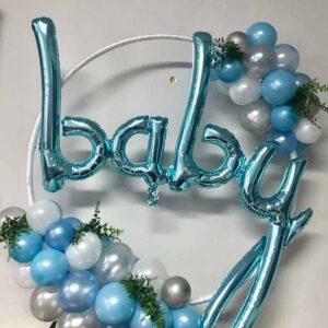 Organic Balloon Hoop Decoration - Baby Script