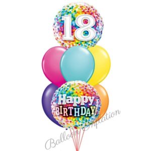 18th Rainbow Dots Birthday Balloon Bouquet