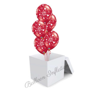 Swirling Hearts Love In A Box Balloon Bouquet