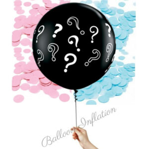 Gender Reveal 90cm Confetti Balloon (Question Mark Print)