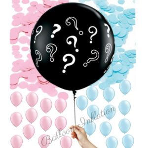 Gender Reveal 90cm Confetti & Mini Balloons Balloon (Question Mark Print)